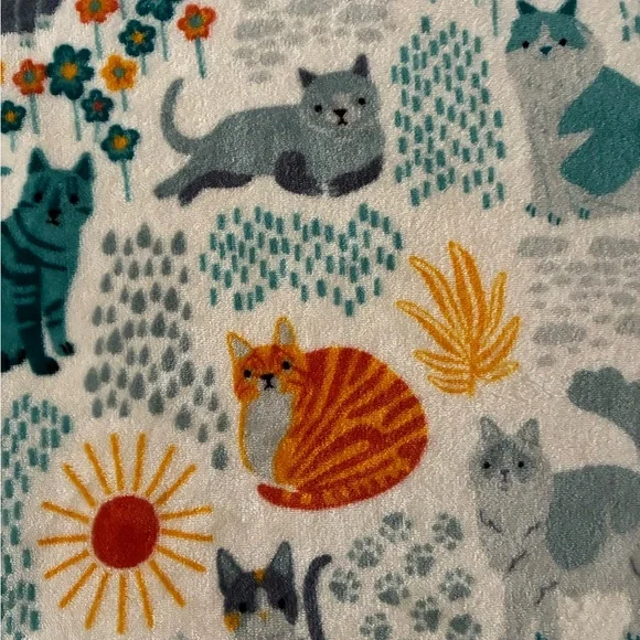 Colorful Cat Pattern Soft Blanket - Picture 3 of 4